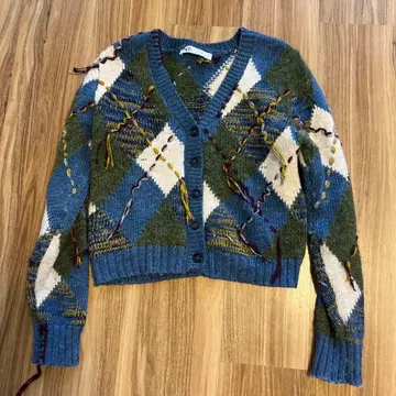 ZARA 아가일 니트 가디건