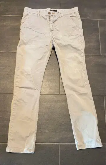 누디진 khaki slim 치노 팬츠 31/32 라이트 베이지