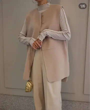 MACHATT 울 리버 베스트 베이지