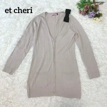 a1091 [ /et cheri ] 니트 가디건 리본 M 베이지