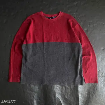 US 구제 의류 90's consensus 써멀 셔츠 레드 그레이