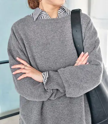 Spick and Span 울 캐시미어 루즈 풀오버