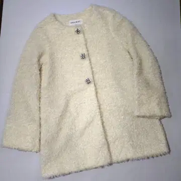 JAYRO 복슬복슬 A라인 코트 비쥬 버튼