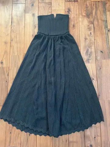 코코딜 원피스 카키 플레어 스커트 이너 포함