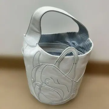 한정판 요코하마 모토마치 키타무라 프렌치 불독 토트백 (화이트 도그)