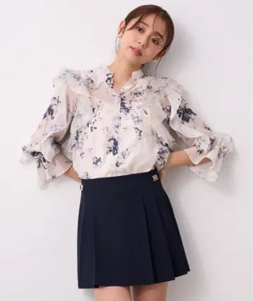 [ 즉시 구매 ] snidel 시어 프릴 블라우스 flower