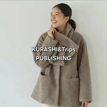 북유럽 생활 잡화점 어른을 위한 울 보아 코트 (머플러 포함)