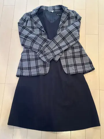 BEAMS BOY BEAMS HEART 체크 무늬 자켓 원피스 세트