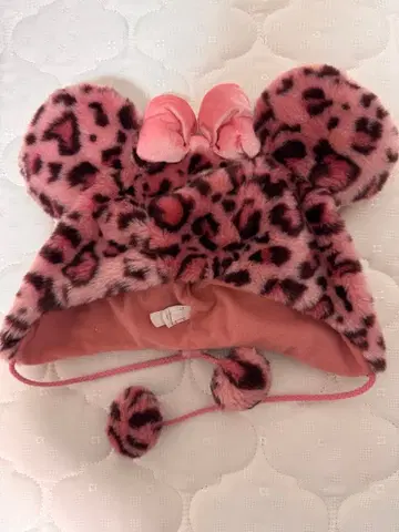 디즈니 레오파드 무늬 핑크 팬캡