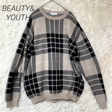 BEAUTY&YOUTH 코튼 스웨터 체크 무늬 코튼 M