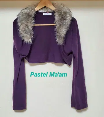 [ Pastel Ma'am ] 인조 모피 볼레로 퍼플