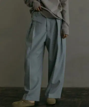 [ ETRE TOKYO ] 허리 조절 턱 와이드 팬츠