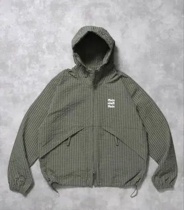 그린 체크 무늬 나일론 자켓 ffien