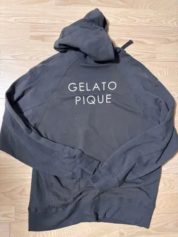 GELATO PIQUE 그레이 후드 부착 후드티 M