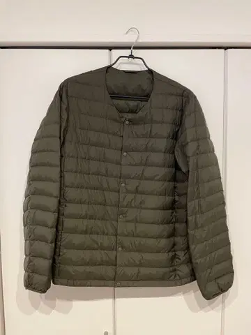 유니클로 울트라 라이트 다운 컴팩트 자켓 노카라 올리브 XL