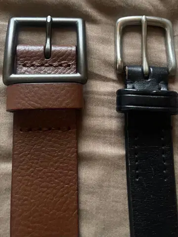 가죽 벨트 2개 세트 (브라운, 블랙)