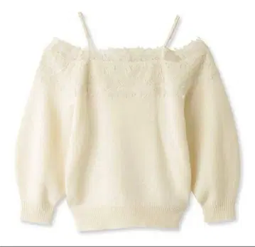 SNIDEL 레이스 트리밍 오프숄더 니트 풀오버