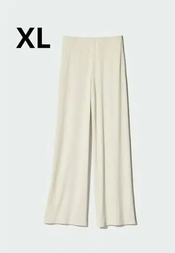 유니클로 크레이프 저지 스트레이트 팬츠 XL 내추럴 미사용 새상품