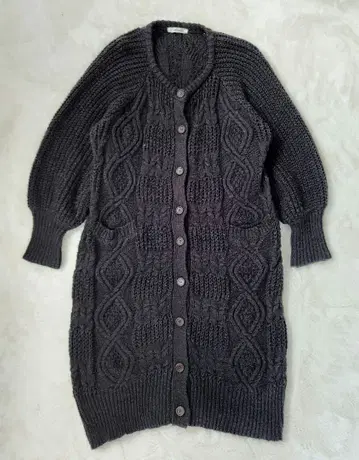 soulberry 케이블 짜임 롱 니트 가디건 LL