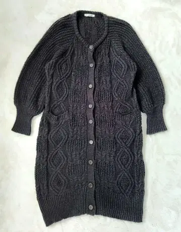 soulberry 케이블 짜임 롱 니트 가디건 LL