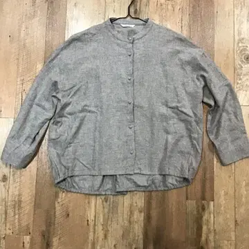 nachukara 그레이 싸개 단추 달린 셔츠