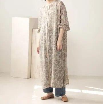 Bab WEB 한정판 페이즐리 프린트 롱 원피스 베이지 38