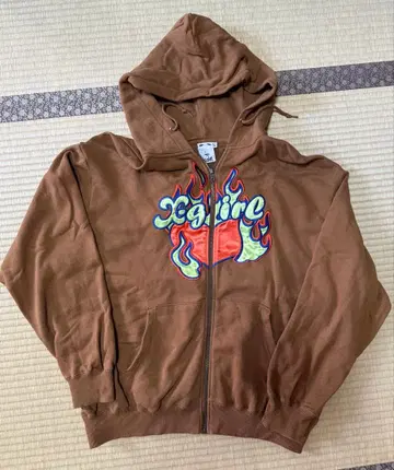 엑스걸 프레임 자수 브라운 후드티 사이즈 S