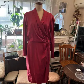DANA BUCHMAN 버건디 랩 드레스 16 실크