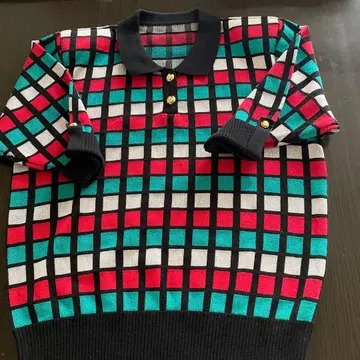 체크 무늬 피케 셔츠 반팔