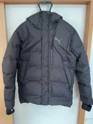 PUMA 후드 부착 다운 자켓 남성용 M 사이즈 블랙
