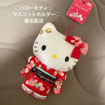 [ 미사용 새상품 ] 헬로키티 마스코트 홀더 기모노 키링 일본 의류