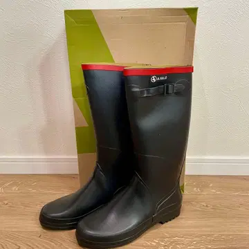 [미사용급] AIGLE 레인부츠 블랙 25.0cm