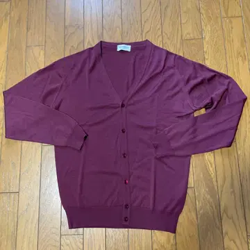 JOHN SMEDLEY 와인 레드 V넥 가디건 M