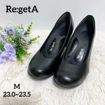 [리게타] 플레인 펌프스 블랙 가죽 M 23.0~23.5 관혼상제