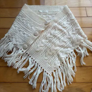 핑크하우스 아이보리 케이블 짜임 스톨