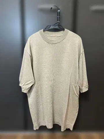 UV컷 헴프 혼방 크루넥 반팔 스웨터