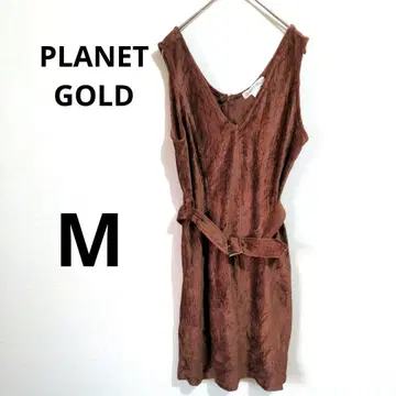PLANET GOLD [ M ] 브라운 오버롤 스커트 브라운 벨트