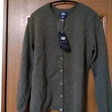 Lands' End 100% 캐시미어 가디건 M 그린