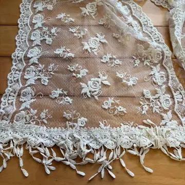 PINK 아이보리 레이스 스톨