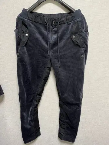 1PIU1UGUALE3RELAX 다크 네이비 코듀로이 조거 팬츠