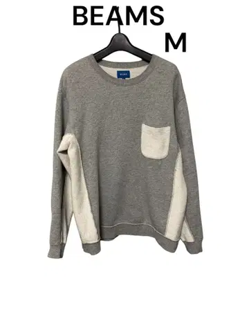 BEAMS 리버스 맨투맨 크루넥 상의 BEAMS M 그레이