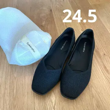 fuwaraku 후와라쿠 워셔블 니트 펌프스 블랙 24.5 워셔블 펌프스