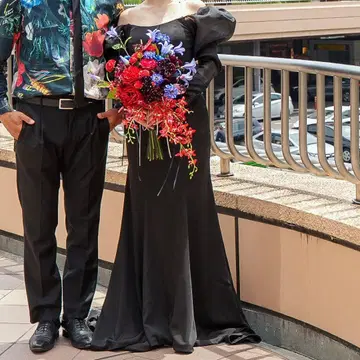 드레스 프로덕션 블랙 드레스 긴팔