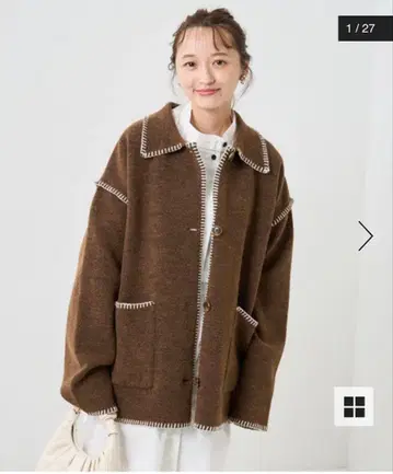 FREAK'S STORE 블랭킷 스티치 니트 자켓