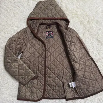 라벤햄 퀼팅 자켓 베이지 M 사이즈 스냅 버튼 후드