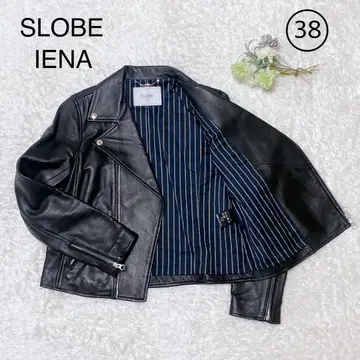 SLOBE IENA 램 가죽 라이더 자켓 M 38 양가죽