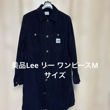 새상품급 Lee 리 M 사이즈 롱 셔츠 코듀로이 원피스 겉옷 네이비