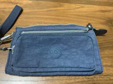 KIPLING 키플링 지퍼 장지갑 동전 지갑 있음 스트랩 포함 블루