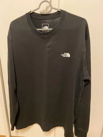 THE NORTH FACE 블랙 롱 슬리브 백 스퀘어 로고 티 L