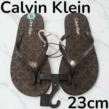 Calvin Klein 샌들 23cm 브라운 로고 귀여운 인기